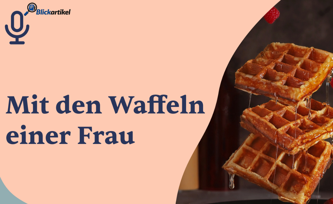 Mit den Waffeln einer Frau